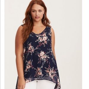 COPY - Torrid Floral Print Chiffon Hi-Low Tank